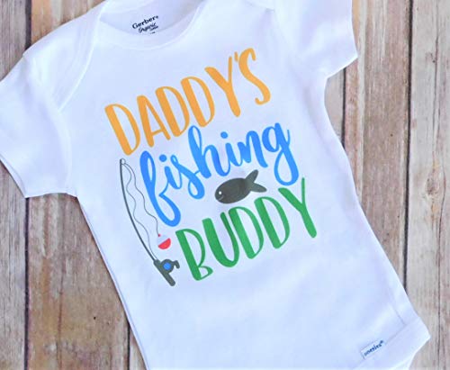 Little Boy Onesie 3 to 6 Months - Daddy's Fishing Buddy - Baby shower Present