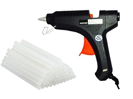 billionBAG Plastic & Metal Hot Melt Glue Gun kit 80 Watt with 25 sticks (black, standard)