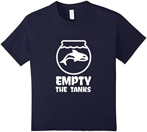 Kids Free Orca &amp; Whales Empty the Tanks Shirt 12 Navy