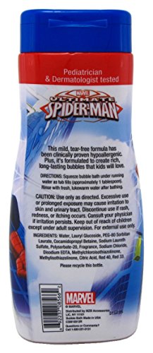 Spiderman Bubble Bath 24 Ounce Superpower Punch (709ml) (2 Pack)