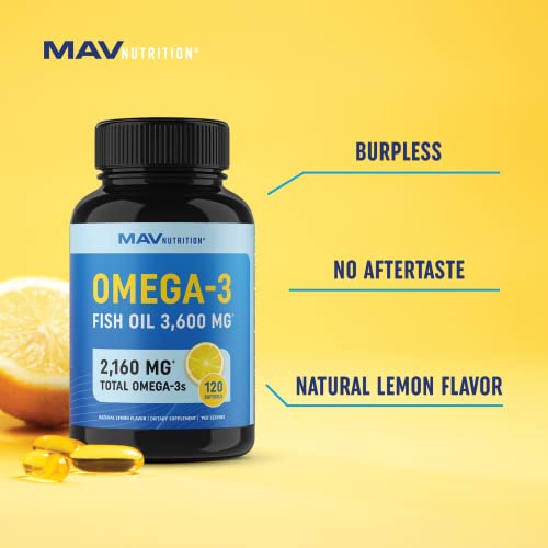 Omega 3 Fish Oil High Potency Triple Strength Over 2,000mg of Omega