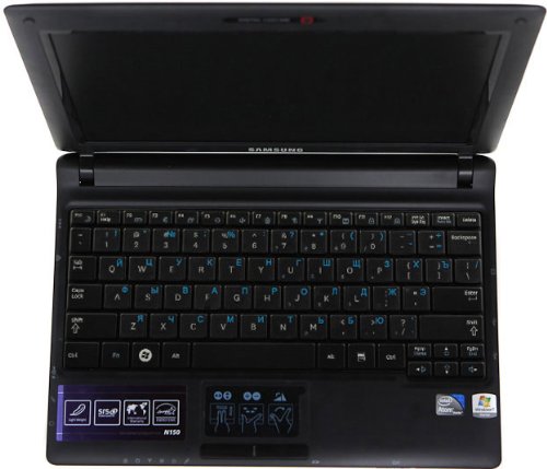 UKRAINIAN KEYBOARD LABELS LAYOUT ON TRANSPARENT BACKGROUND WITH BLUE, ORANGE, RED, WHITE OR YELLOW LETTERING (14X14) (Blue)