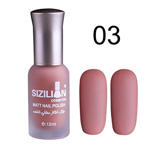 Matte Dull Nail Polish XUANOU 12ml Fast Dry Long Lasting Nail Art Matte Nail Polish Gel (Rose Gold)