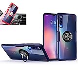 Xiaomi Mi 9 Case,360° Rotating Ring Kickstand Protective Case,TPU+PC Shock Absorption Double Protection Cover Compatible with [Magnetic Car Mount] for Xiaomi Mi 9 Case (Blue/Black)
