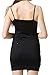 chifave Women's Sexy Seamless Bodycon Spaghetti Strap Cami Slip Under Mini Dress(Blcak,S)