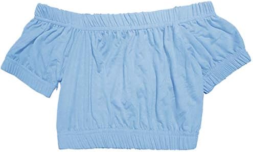 Kids Girls Bardot Crop Top Age 4-15 Years