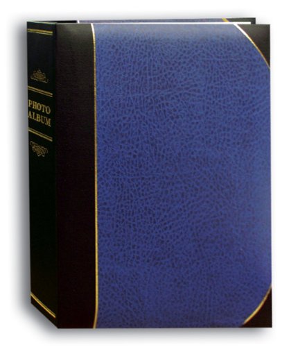 Pioneer Photo Albums 50-Pocket Navy Blue and Black Ledger Style Leatherette Cover Photo Album for 5 by 7-Inch Prints
