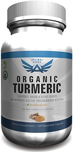 IMSOALPHA | Organic Turmeric | Supports Brain &amp; Heart Health | Formulated with BioPerine | NON GMO &amp; Gluten Free | 120 Vegetable Capsules