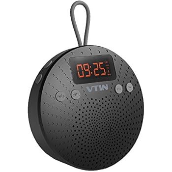 Vtin Upgraded Version Bluetooth Wireless Waterproof Shower Outdoor Speaker with FM Radio, Alarm Clock, Suction Cup