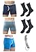 KRONIS Mens Underwear Combo 3Pk Boxer Brief Premium 180GSM Cotton + 2 Pair Socks