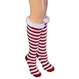 Christmas Red and White Striped Socks