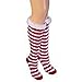 Christmas Red and White Striped Socks