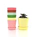 Truedays 5.3'' Set of 6 Multicolored Circle Flower Plant Pots/Planters with Saucer Pallet,All
