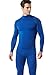 TM-MUT12-BLU_Medium Tesla Men's Mock Long-Sleeved T-Shirt Cool Dry Compression Baselayer MUT12
