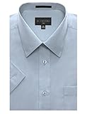Men's Regular-Fit Solid Color Short Sleeve Dress Shirt, LIGHTBLUE Shirts (XL)