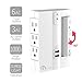 ONSMART Wall Tap Swivel Surge Protector 6-Outlet Power Strip 2 USB Charger, Portable Wall-Mount Socket