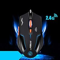 Hohaski Cool Magic Hawk Wireless 2.4GHz Rechargeable 2400DPI 6 Buttons Optical USB Gaming Mouse, 6 Buttons With Scroll Wheel, for Laptop Mac Pro and PC (Ship from US!!!)