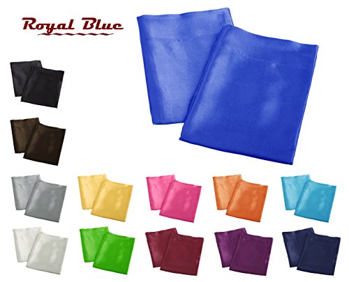 Aiking Home 2 Pieces of Colorful Shiny Satin King Size Pillow Cases, Royal