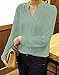 Farktop Women's Summer Long Sleeve Casual Loose Chiffon T Shirt Blouse Tops
