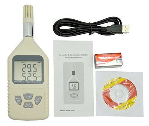 Digital LCD display thermo-hygrometer Temperature Humidity Meter Moisture Tester Thermometer Monitor with USB Interface and Data Download 1360ABZ - Thumbnail 6