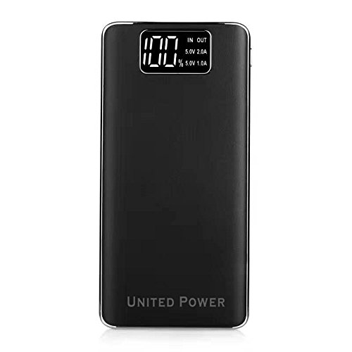 United Power Bank 11,000mAH Charger Ultra Slim Portable Fast Charge External Battery Power Pack With Smart LED Light Digital Display Universal for All iPhone, iPad, Samsung and More (Black)