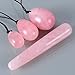Yoni Eggs Massage Stones Stick,3pcs Natural Drilled Rose Crystal Quartz Jade Eggs and 1 pcs Massage Stick for Kegel Exercise Eggs Healing Stone to Train Pelvic Muscles