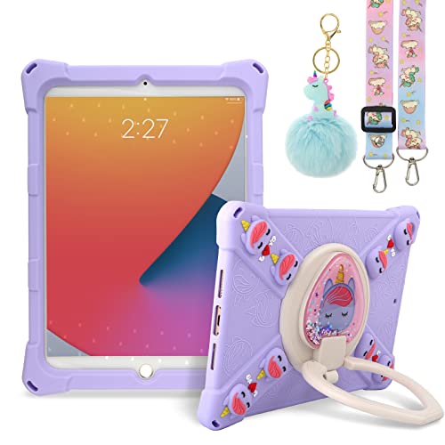 Super Cute with Bling Quicksand] Kids Popit Case for iPad Pro