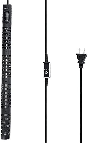 Lineba 500 Watt Submersible Aquarium Heater Anti-Explosion LED Temperature Readout External Temp Controller Protective Sleeve and Suction Cup 53-93 Gallon