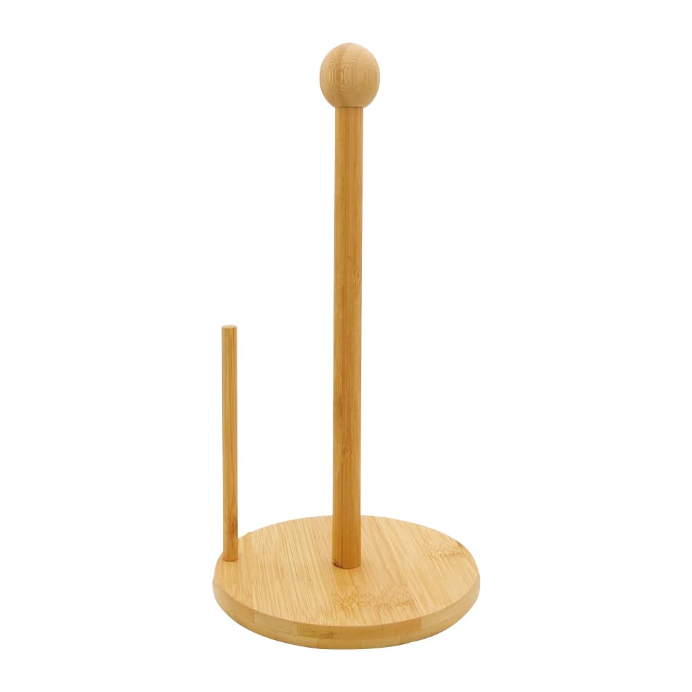 Photo 1 of *** SIMILAR MODEL *** Rustic Bamboo Paper Towel Holder, Standing Paper Towel Organizer Roll Dispenser Paper Hanger Rack for Kitchen Countertop & Dining Table (Upgrade-Round)