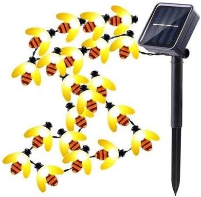 Solar String Lights Outdoor for Garden Decoration, Aukora 30 LED Solar Powered Honey Bee String Lights Starry Fairy Lights for Garden Patio Trees Flower Fence Grass Lawn, Ideal Gifts(Warm White)