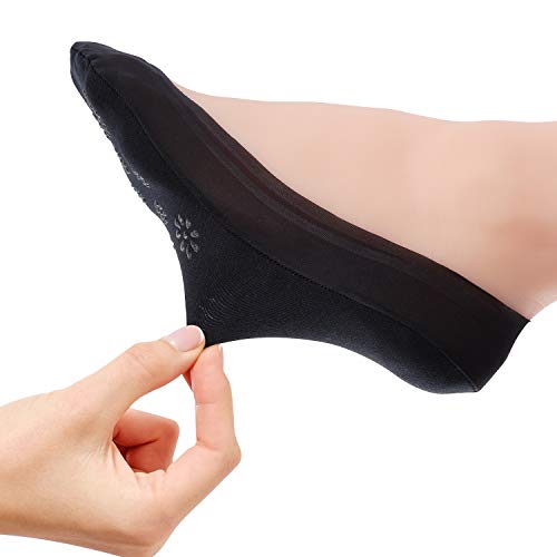 WISVOOO 3-6 Pairs No Show Socks Women Nylon Ultra Low Cut Non-Slip Thin Liner Socks Invisible Hidden Socks for Flats (3 pairs(Beige), Shoe Size 6-8)