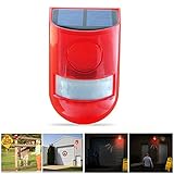 SZYOUMY Solar Powered Sound Alarm Strobe Light Flashing 6LED Light Motion Sensor Security Alarm System 110dB Loud Siren for Home Villa Farm Hacienda Apartment Outdoor Yard Day Mode + Night Mode