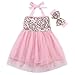 Newborn Baby Girls Summer Sleeveless Sequin Party Dress One Piece Tutu Skirt Sundress (100(12~18months), Pink)