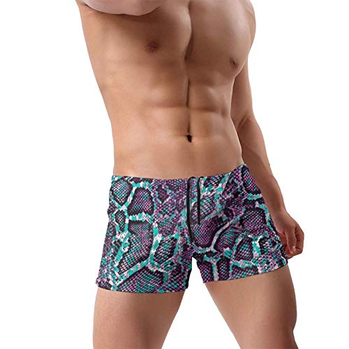 413iZrTai1L Traje de baño para hombre con estampado de serpiente azul y morado Traje de baño para hombre con estampado de serpiente azul y morado - Imagen 4