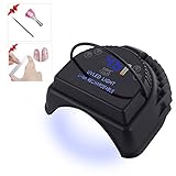 64W Wireless Rechargeable LED Gel Nail Lamp Cordless UV Led Nail Light for Gel Nails with Lifting Handle (black)
