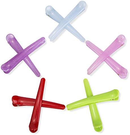 10 Pcs Professional Multicolor Plastic Duck Teeth Bows Hair Clips Hairdressing Salon Hair Grip Crocodile DIY Accessories...