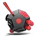 XDesign Fidget Cube 12 Sides Cube Attention Toy, Relieves Stress and Anxiety, Relax for Children and Adults - 12 Sided Fidget Dice Premium Quality 12 Sided Figit Cube Puzzle Toy [Black/Red]