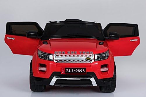 toyzz Kids Range Rover HSE Style 12V Battery Electric Ride on Jeep Car Remote Control Door Opening Leather Seat (Red)