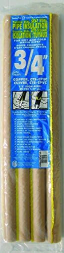 Quick R Products TUNUBP5T 3/4" Copper Pipe Insulation, Tan Color, 4-Pack (Pack of 12)