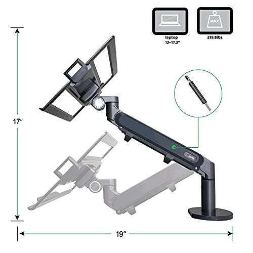 MPK Laptop arm Mount for Desk, Single Gas Spring Laptop Arm Desk Stand/Holder,Extra Laptop Tray