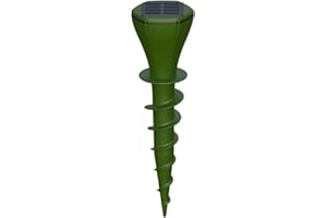 X-octenol Mole Repellent Screw Solar Powered Gopher Deterrent Stake for Outdoor Lawns with Electic Vibration, Repels Snake Vole Groundhog Armadillo from Yard and Garden