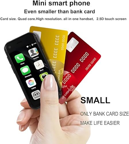 Hipipooo Super Small Mini Smartphone 3G Dual SIM Tiny Mobile Phone 1GB RAM 8GB ROM 5.0MP Quad Core Standby Unlocked Phones Kids Pocket 2.5 Inch Android Child Cellphone (Black)