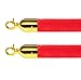New Star Foodservice 54750 Red Velvet Stanchion Rope with Gold Color Plated Hooks, 79.5-Inch, Set of 2