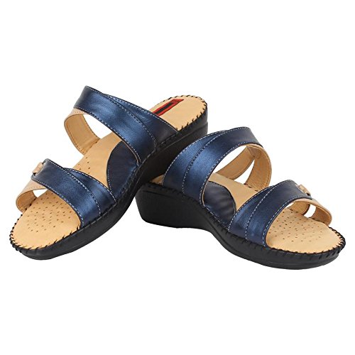 1 walk doctor sole orthotpedics leather casual footwear for women-beige::blue