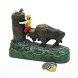 Design Toscano Butting Buffalo Collectors' Die Cast Iron Mechanical Coin Bank