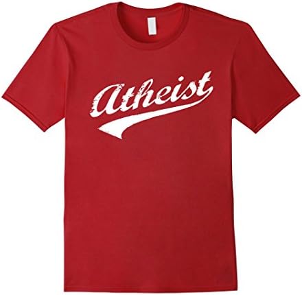 Mens Atheist Swoosh Funny T-Shirt Large Cranberry