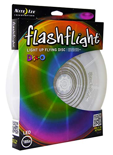 Nite Ize Flashflight LED Light Up Flying Disc, Glow in the Dark for Night Games, 185g, Disc-O (Multi) (Renewed) - Thumbnail 5