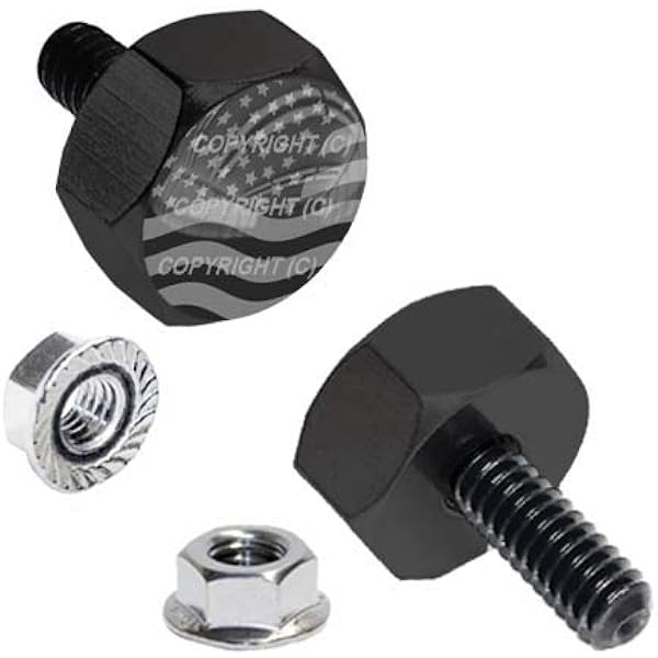 4 Skull 3D Cut Out Motorcycle License Plate Frame Bolts Tag Fasteners