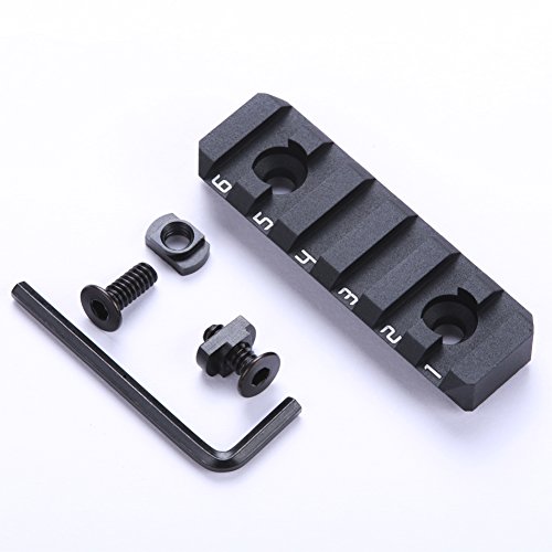 TuFok Mlok Rail Section Adapter - M-lok Picatinny Rail Section Attachment(Aluminum,6-Slot,Black)