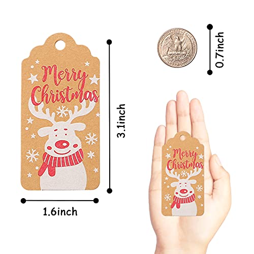 Starrky Christmas Tags, 120PCS Merry Christmas Paper Tags 6 Styles Xmas Present Tags DIY Name Cards for Christmas Decoration Xmas Gift Wrap Package Name Cards
